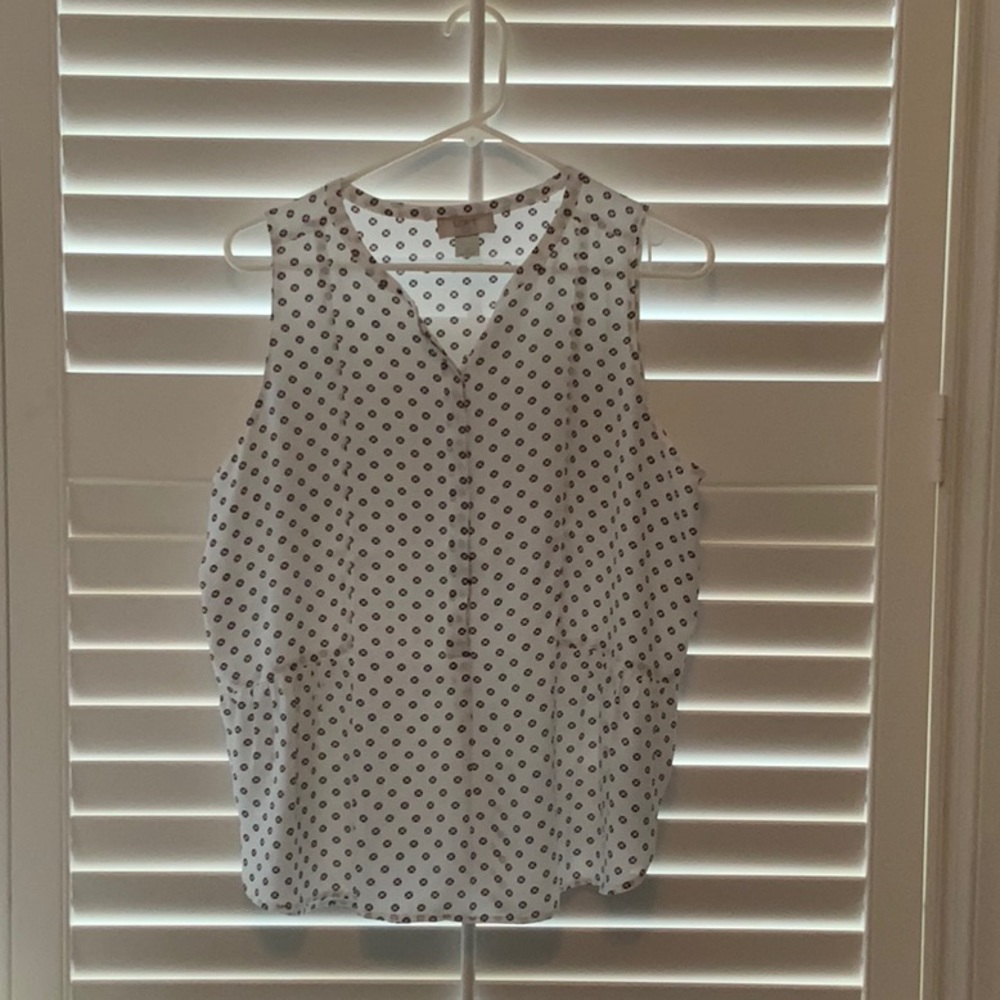 Loft White & Black Blouse